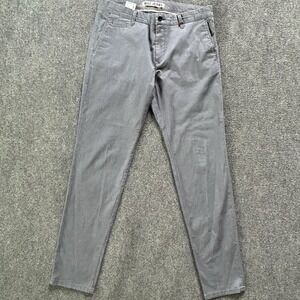 MAC Jeans Lennox Pants Mens 35x32 Gray Slim Fit Stretch Chino Casual Trousers